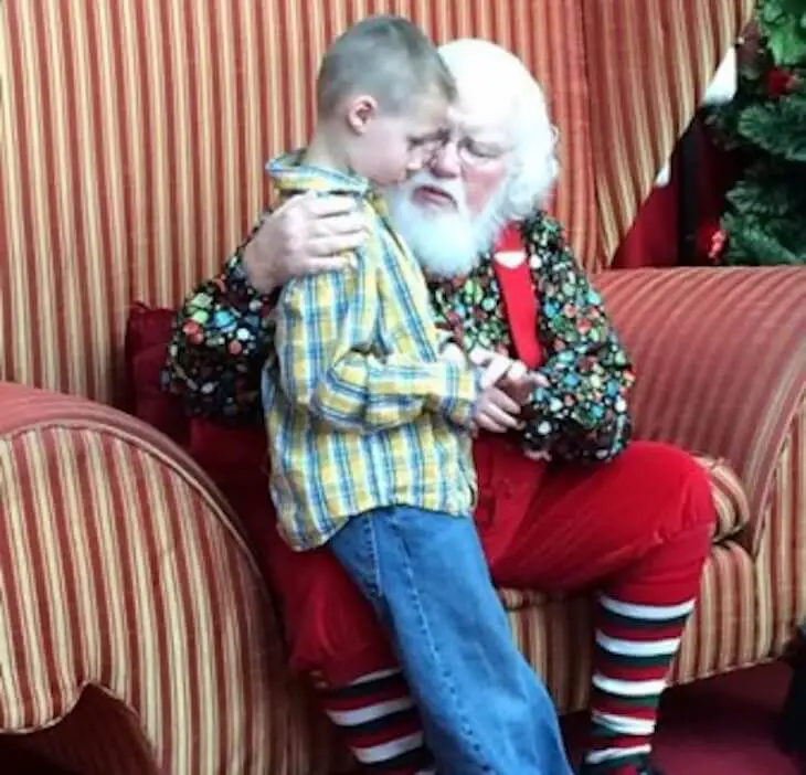 autistic boy and santa