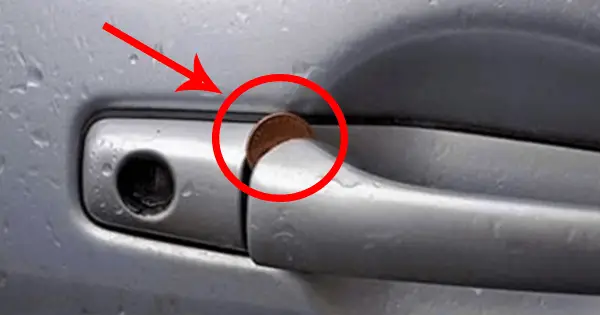 penny in car door
