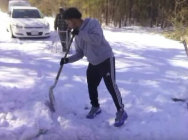 shoveling snow