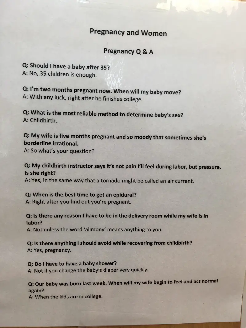 pregnancy questions