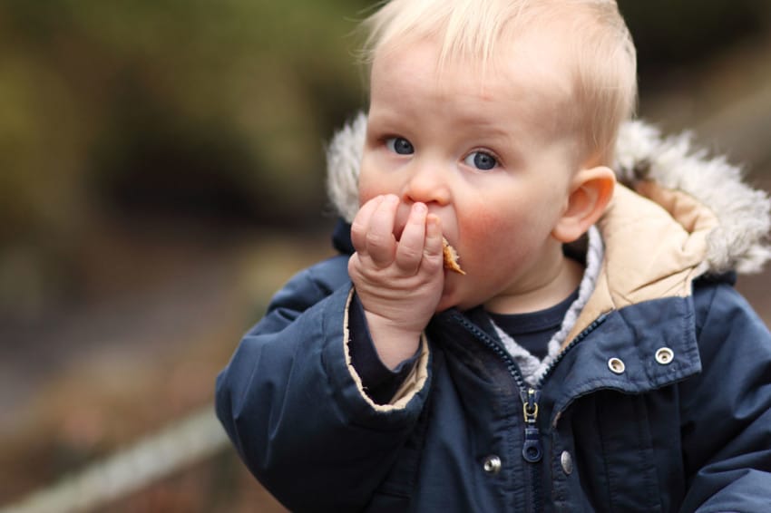 grape and young child