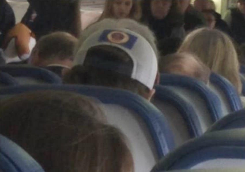 soldier on plane