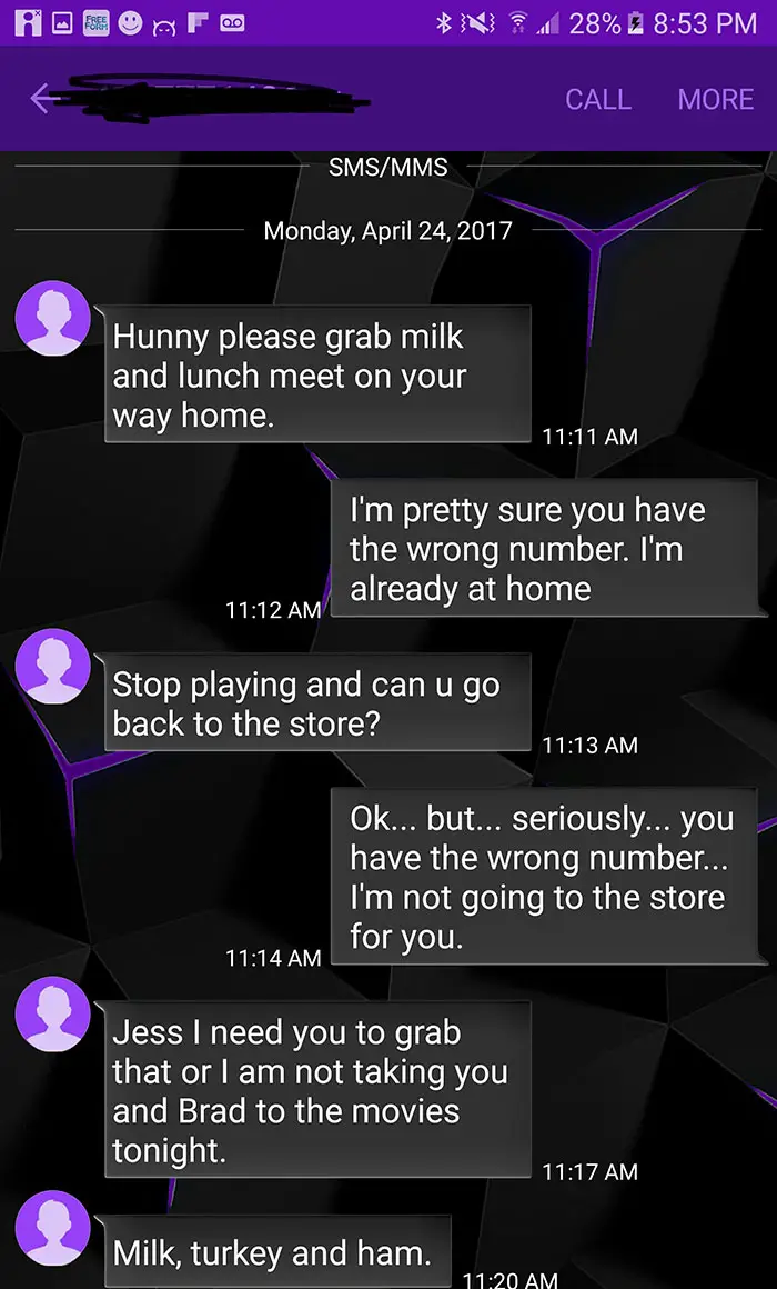 wrong number text