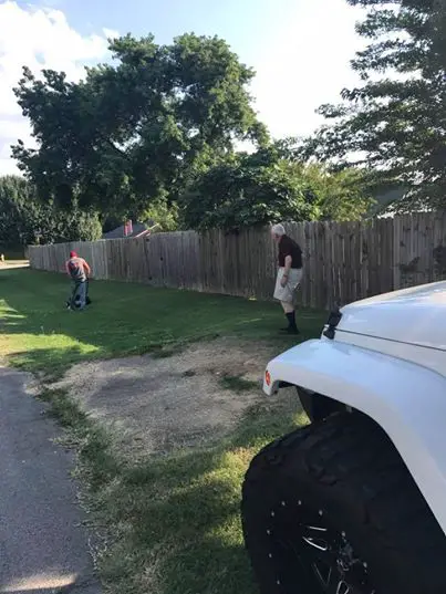 husband helps elderly