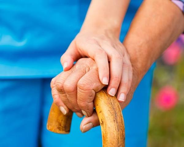 woman and elderly man