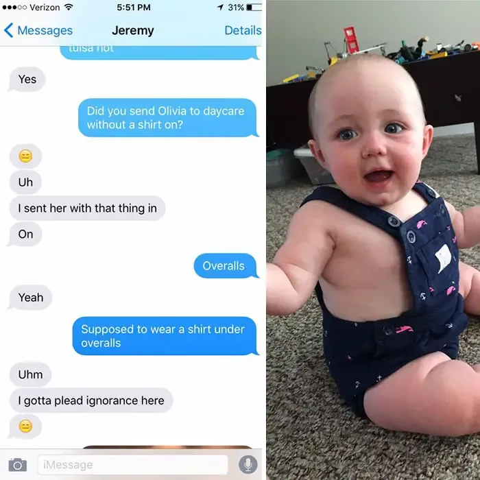 dad caring for baby fail