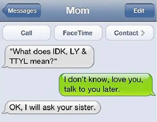 mom texts kids