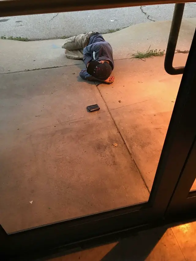 homeless man at shelter