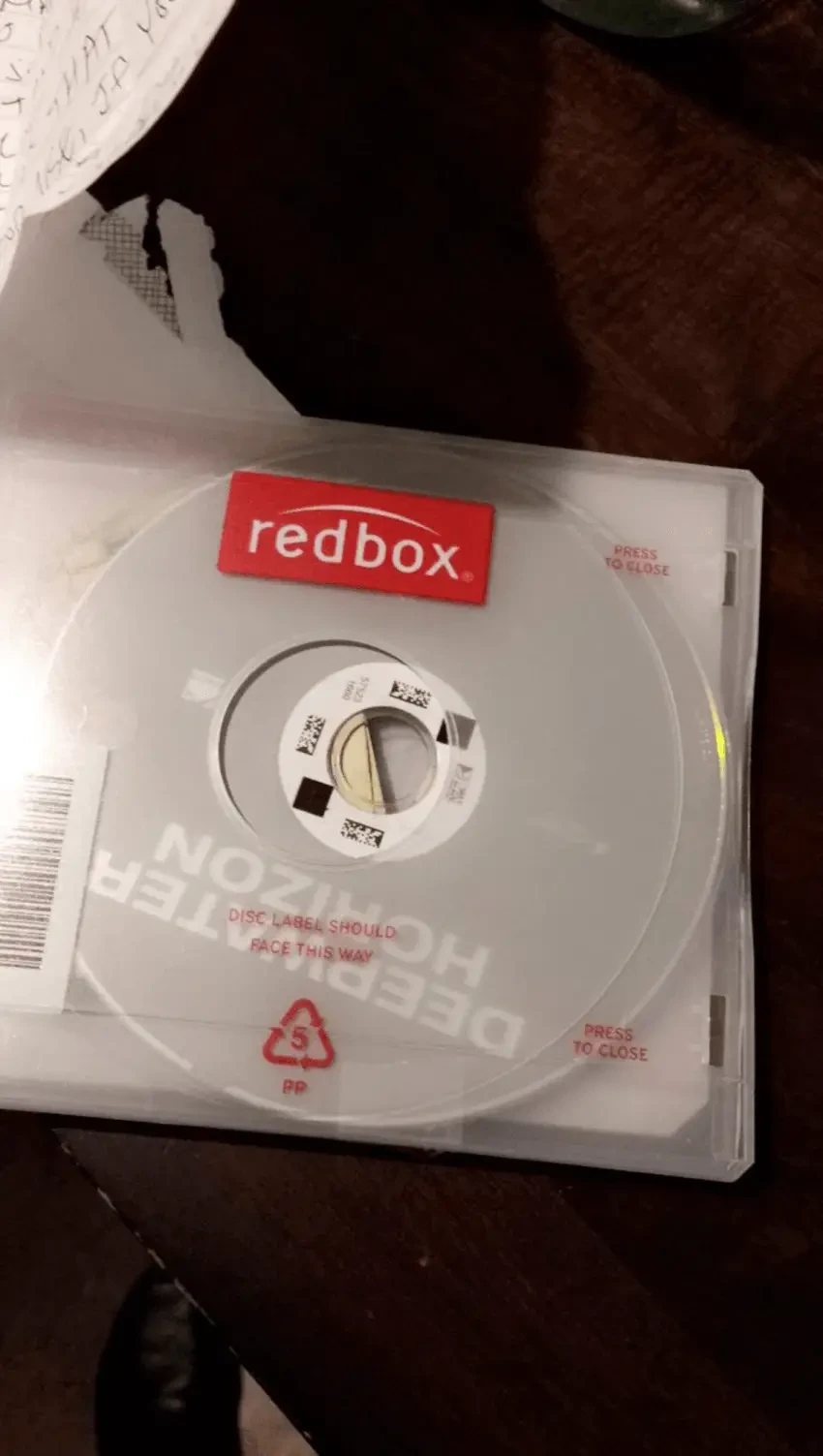 dvd case note