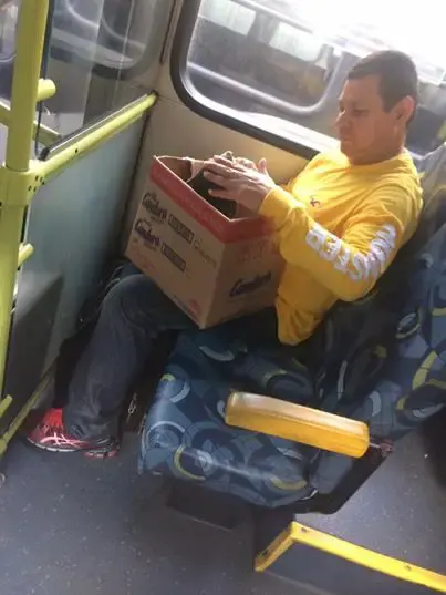 man with box