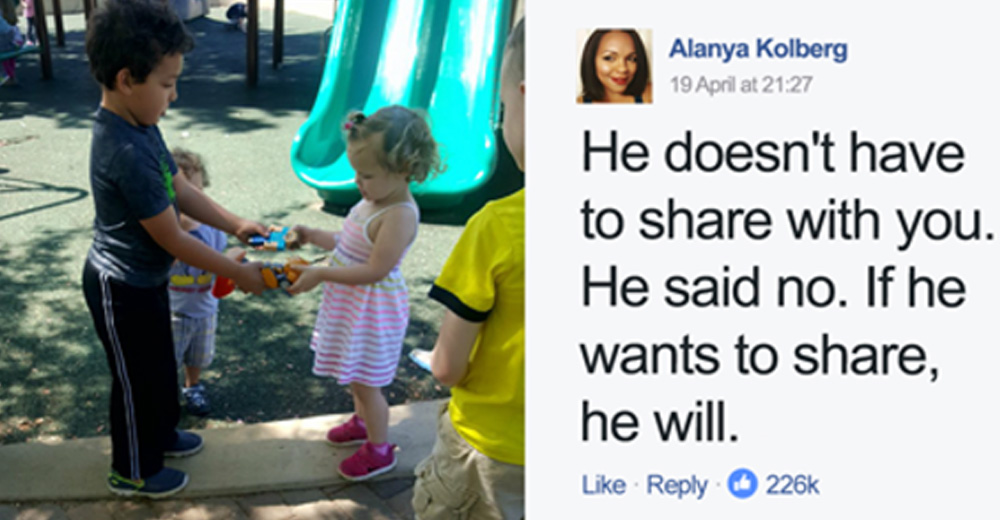 Moms Explanation Why She Teaches Son Not To Share Gets Shared 207000