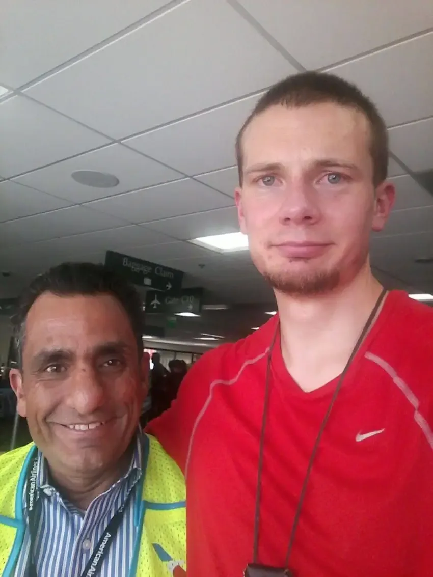 autistic man and airline worker