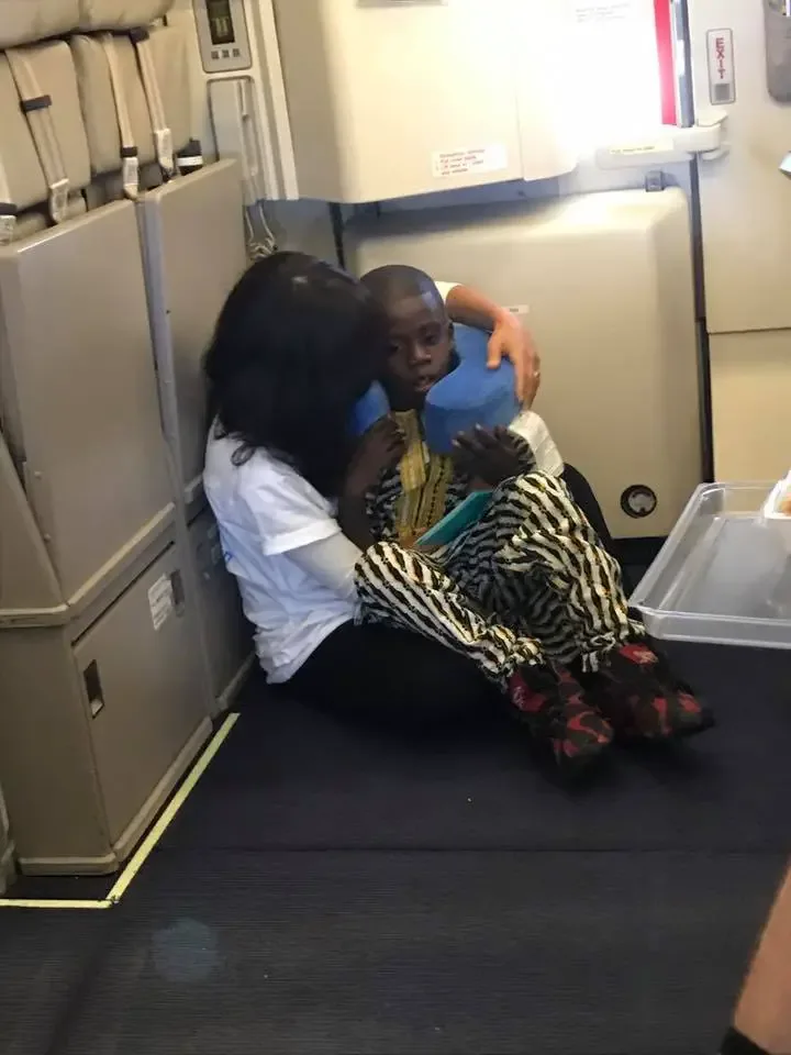 woman comforting child