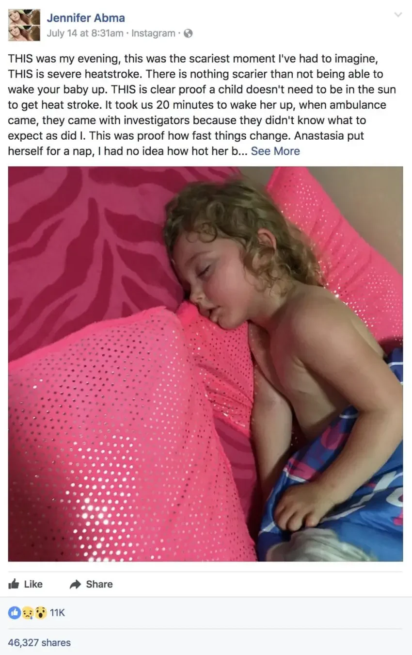 toddler and heatstroke