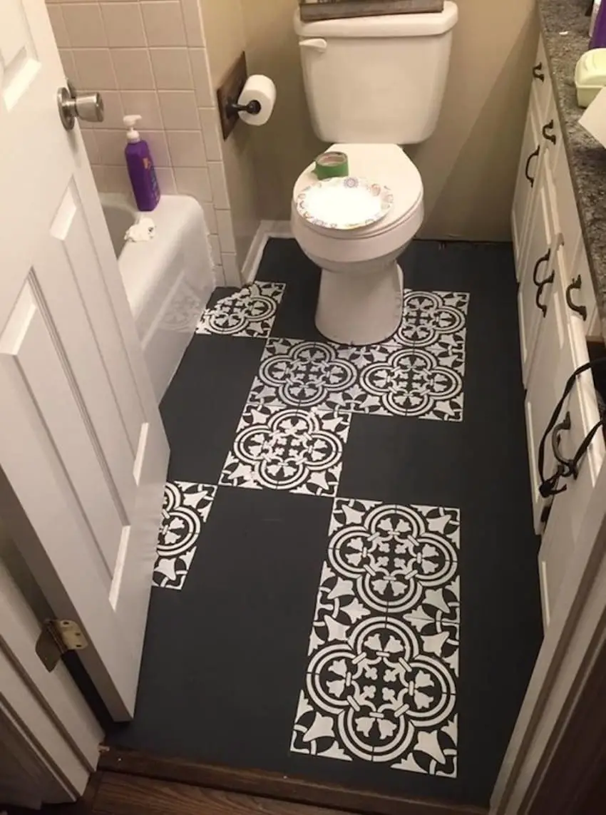 black bathroom tiles