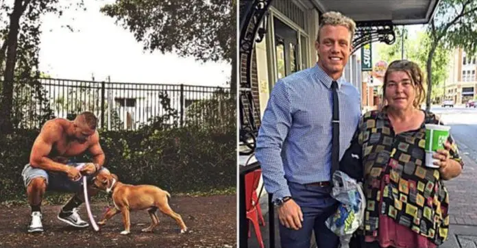 man-eats-lunch-with-homeless-woman
