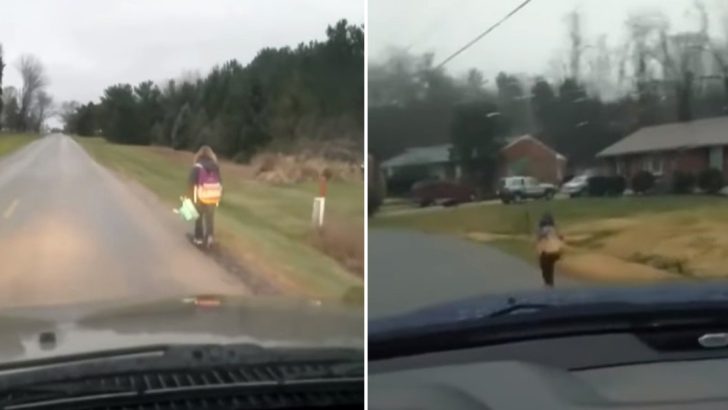 dad makes daughter walk 5 miles