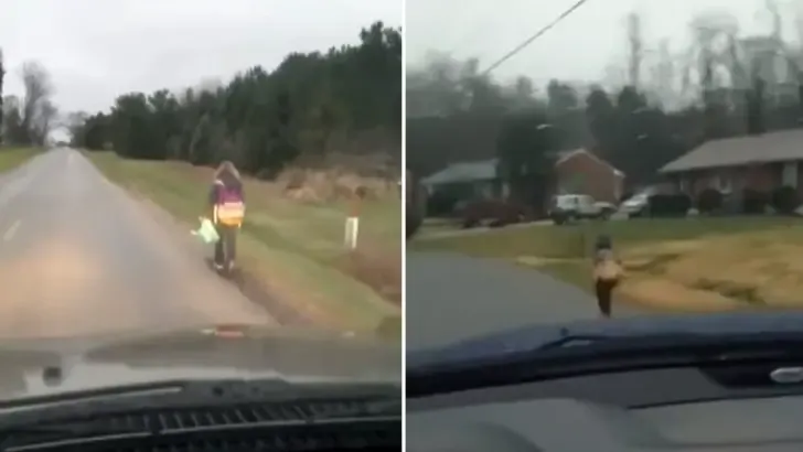 dad makes daughter walk 5 miles