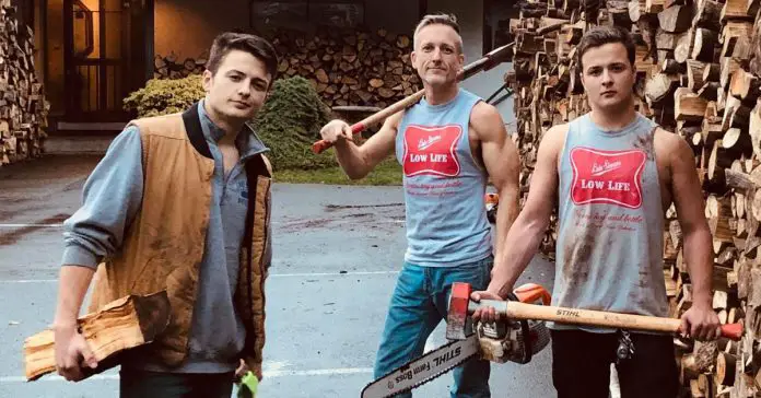 dad-twin-sons-cut-firewood dad twin sons cut firewood