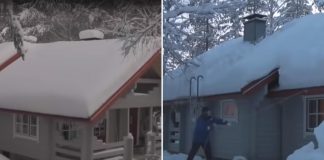 remove heavy snow roof rope