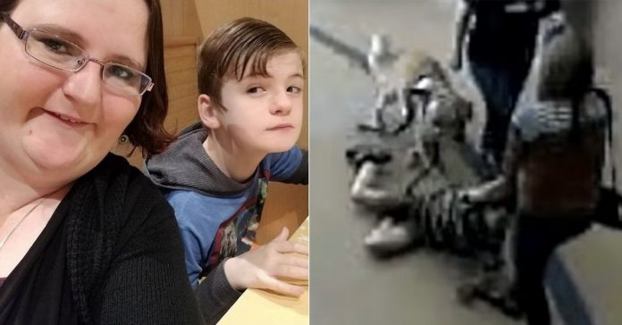 autistic boy dragged school