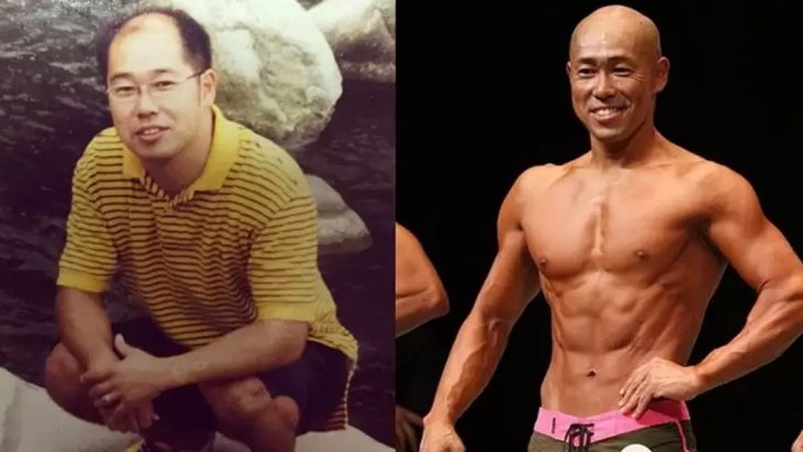 bald dumpy man competitive bodybuilder