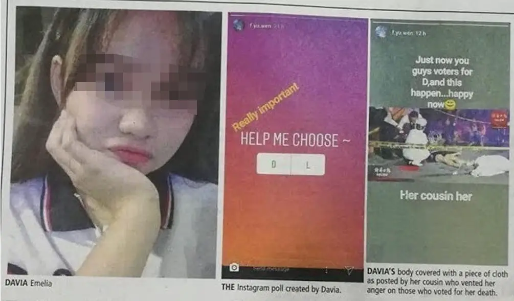 malaysian Teen suicide Instagram Poll