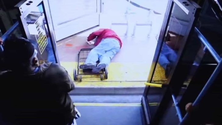 woman pushed elderly man bus