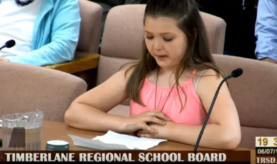 Delanie Marcotte School Board Meeting