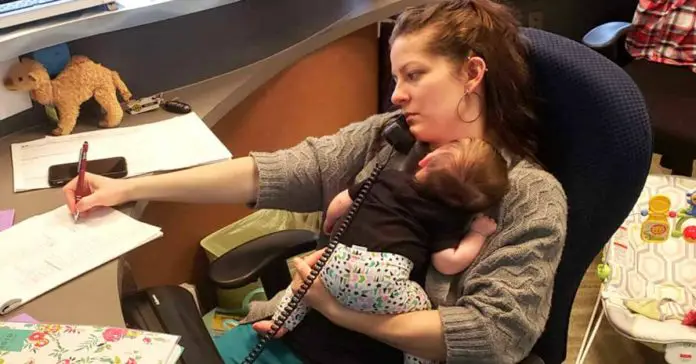 Mom-Brings-Newborn-To-Work